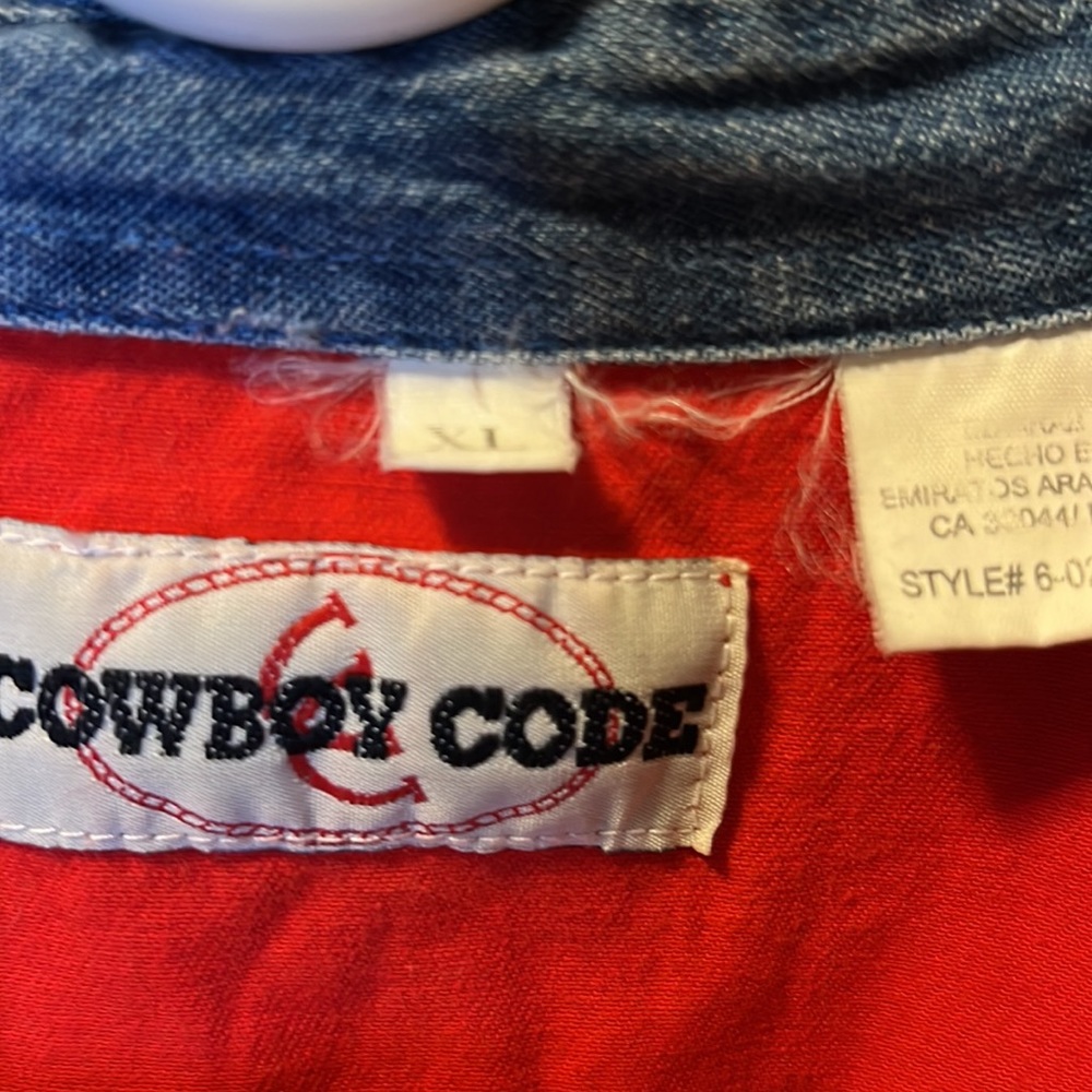Cowboy Code red button down ❤️ - Picture 3 of 4